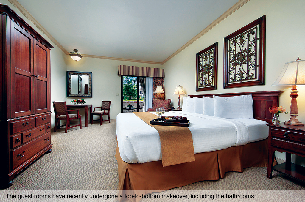 The guest rooms have recently undergone a top-to-bottom makeover, including the bathrooms. 